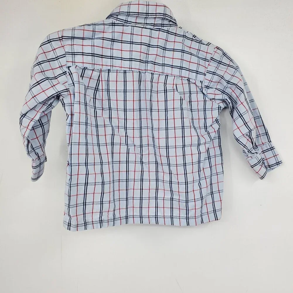 Disney Classic Pooh Plaid Button Down Shirt and Corduroy Vest‎ Size 9 Month